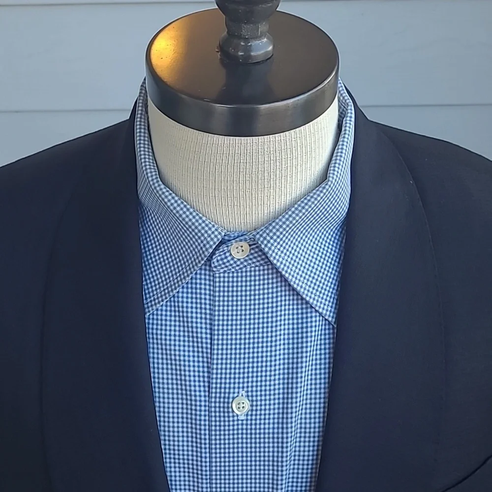 KNOT STANDARD Custom Black Super‎ 130s Wool Ariston 42 R Mens Sport Coat Tux Top